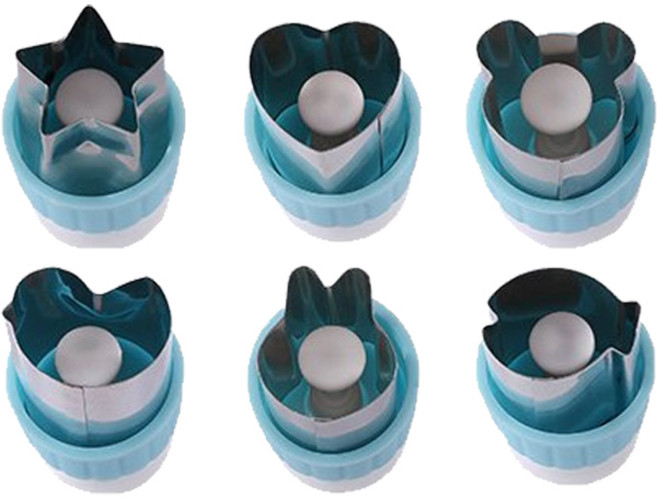 푸쉬타입 야채커터 A타입 6종 세트 MP260, 블루, 1세트