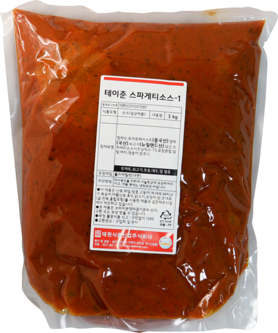 테이준 스파게티 소스 1, 1개, 3kg