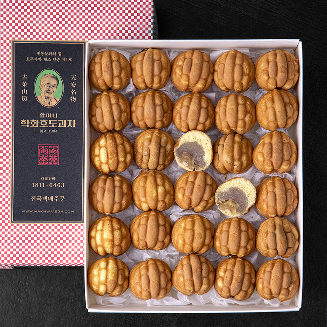 할머니학화호도과자 흰앙금 + 쇼핑백, 20g, 30개입, 1개