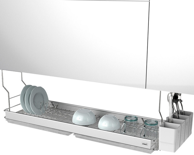 스타픽스 듀오 플러스 부착식 800 싱크선반, 1단, 실버, 1세트