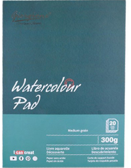 조르조네 스케치북 수채화 유화 아크릴 마커 캔버스 접착식패드 수채화 전용 고급, 1개