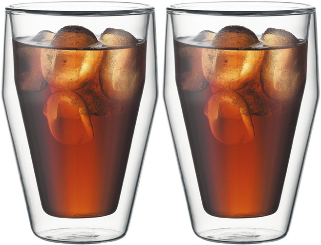 보덤 쿠팡수입 티틀리스 더블월 글라스 0.35L, 혼합색상, 2개