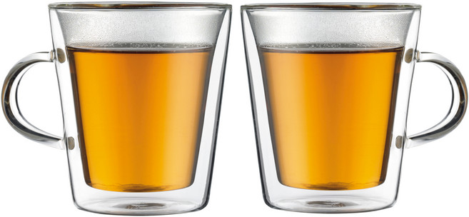 보덤 쿠팡수입 캔틴 더블월 글라스 머그 0.2L, 혼합색상, 2개