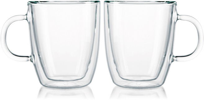 보덤 비스트로 더블월 글라스 머그 0.3L, 혼합색상, 2개