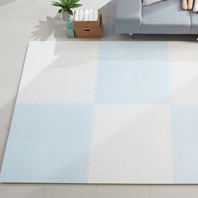 따사룸 놀이방 층간소음 PE 퍼즐매트, 스카이 블루, 4개