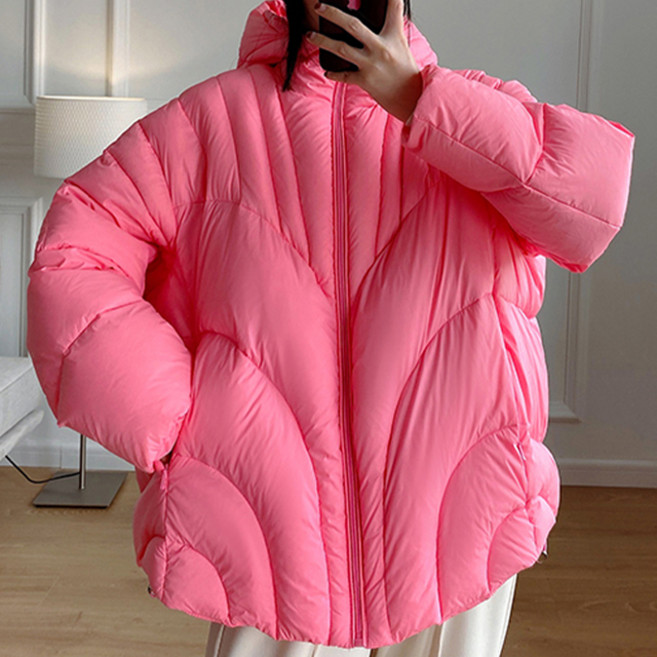 페이퍼먼츠 여성용 후드넥 라운드 퀄팅 패딩 자켓 02849