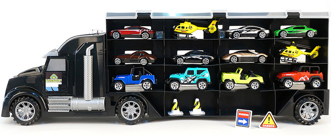 키저스 부르릉 트럭캐리어 메탈 미니카 세트, 혼합색상, 1세트