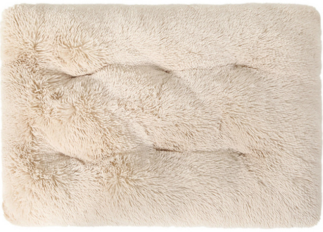 랜보어 반려동물 도톰 보들 사각방석, 베이지, 1개