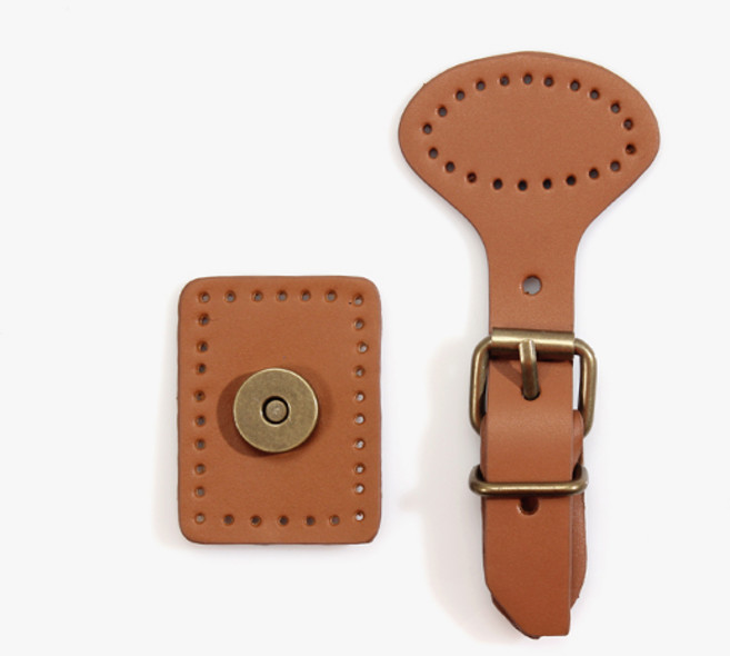 바이핸즈 청동 가죽 가방 잠금 사시꼬미 2종 세트, 카멜, 1세트