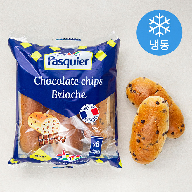 파스키에 초콜릿칩 브리오슈 6입 (냉동), 225g, 1개입, 1개