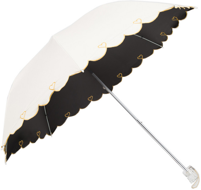 크로커다일 심플 하트 자수 암막 우양산 + 커버 세트 자외선 차단 UV 차단