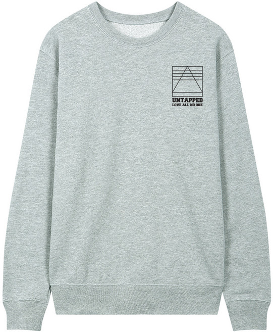 언탭트 디자인 엠블럼 스몰로고 맨투맨 티셔츠 면혼방