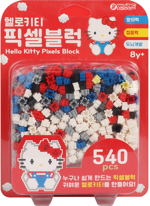 바니랜드 헬로키티 픽셀블럭, 1개, 혼합색상