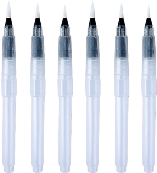 부드러운 워터브러쉬 05 팁 6종 세트, 190mm, 1세트