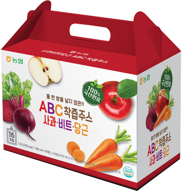 농협 ABC 착즙주스, 100ml, 16개