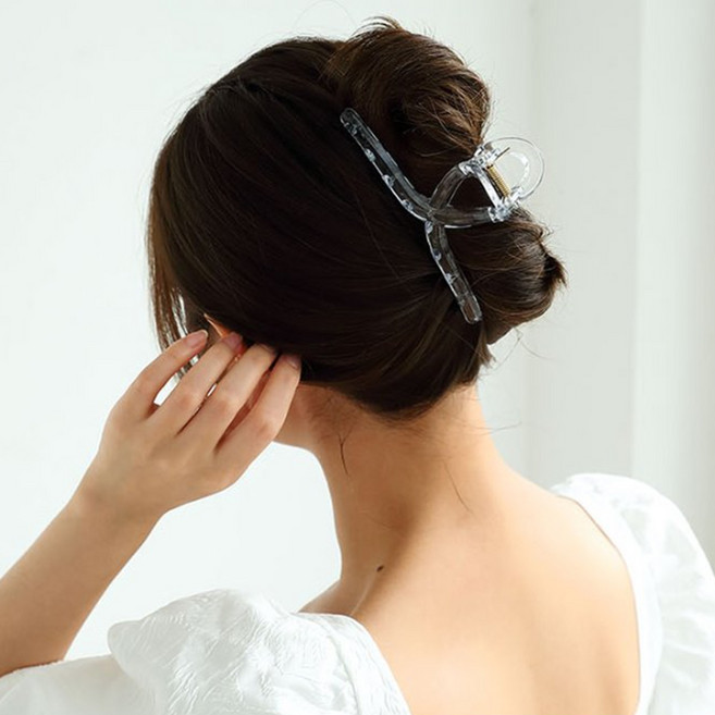 빅사이즈 파스텔통통 꼬임 컬러 올림머리 집게핀 12.8cm