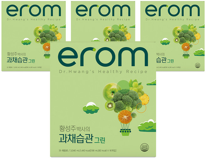 이롬 과채습관 그린, 190ml, 64개