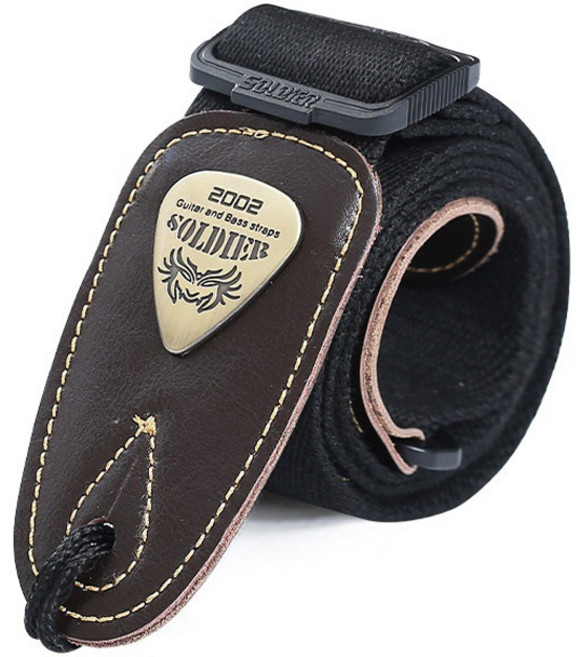 SOLDIER 단색 두께만 다른 기타스트랩 06 Thickening Series 블랙, 1개