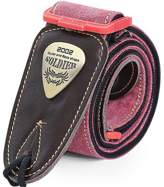 단색 두께만 다른 기타스트랩 12 카우보이 시리즈 레드, 1개