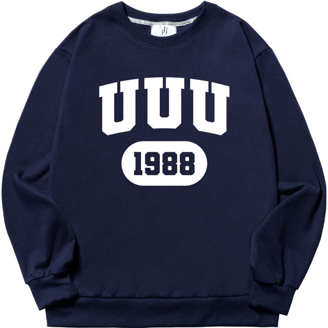 언탭트 남성용 M~4XL 빅사이즈 UUU 빅 프린팅 맨투맨 티셔츠