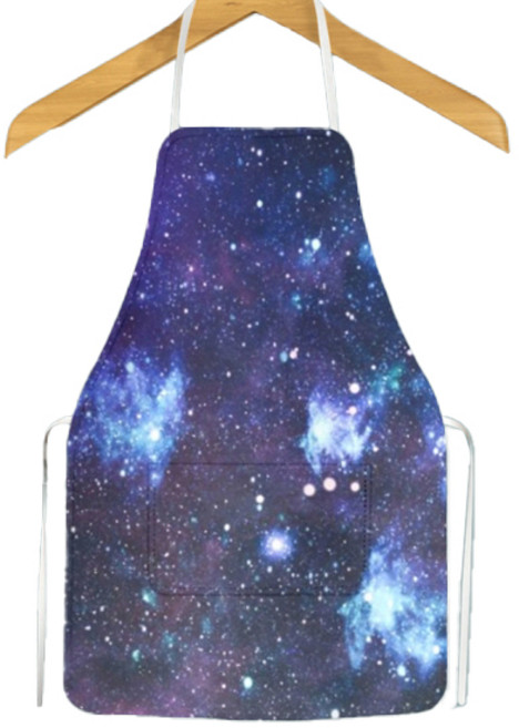 Air 宇宙雲朵圖案美術用圍裙, TYPE 11