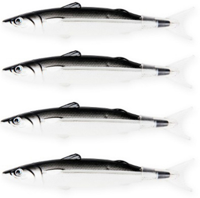 인디케이 싱싱한 물고기 볼펜, 블랙, 4개
