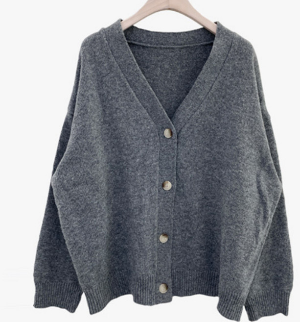 슈가펀 여성용 로울 루즈핏 울가디건