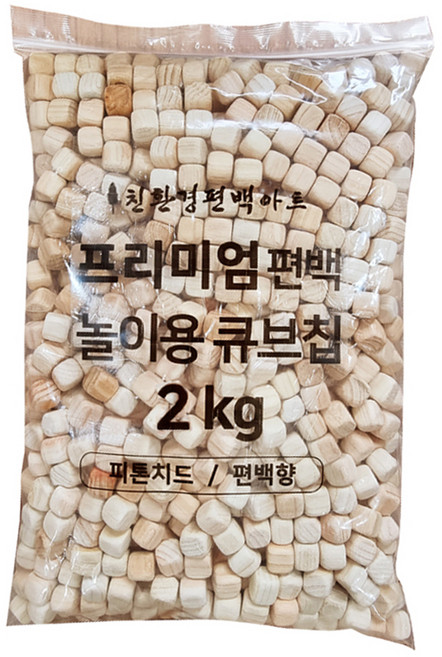친환경편백아트 프리미엄 편백 놀이용 큐브칩 12~13mm 2kg, 혼합색상, 1개