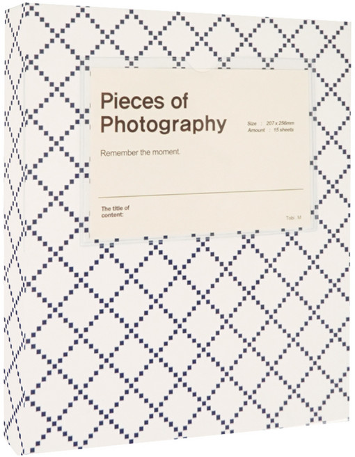 문구백서 데일리 바인더 접착식 포토앨범, 25매, 몬화이트(앨범), 백색(내지)