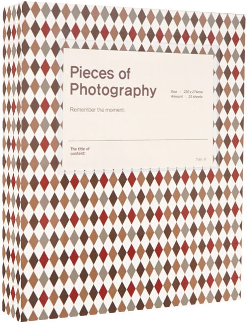 문구백서 데일리 바인더 접착식 포토앨범, 아비아(앨범) + 흑색(내지), 25매