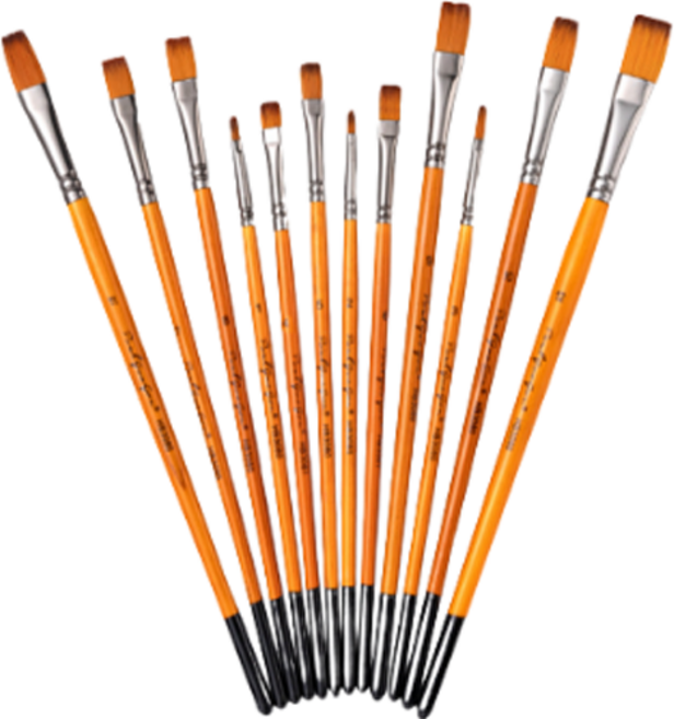 모모스토어 유화용 납작붓, 1~12호, 12개