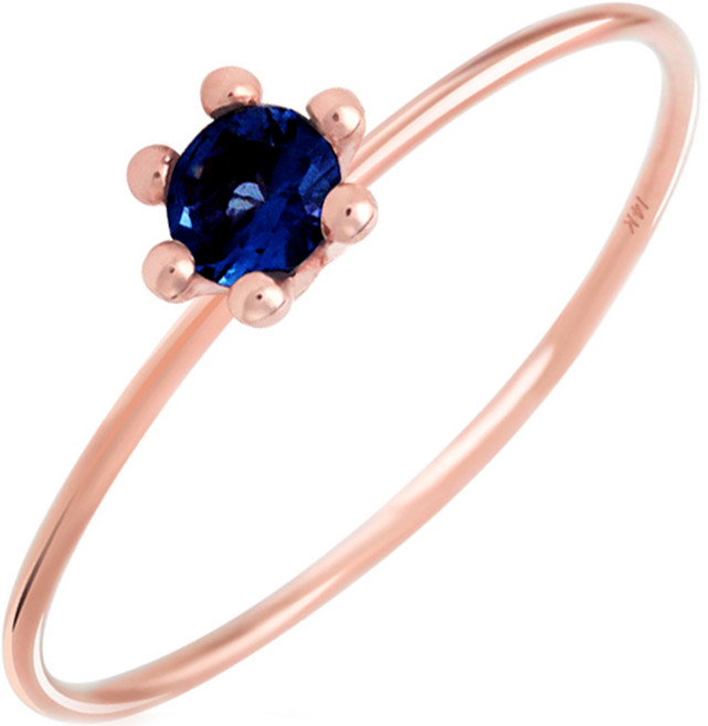 여성용 14K 탄생석 데일리 컬러 반지 + 케이스