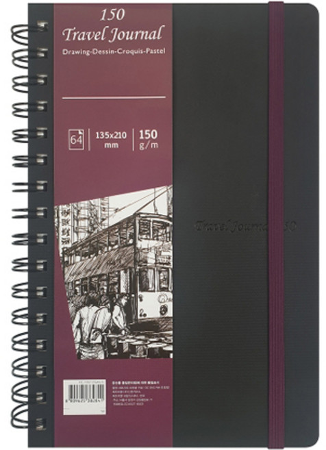 세르지오 트래블 하드커버 스프링 인물형 스케치북 150g CE-1557-FGA5/S, A5, 64매, 1개