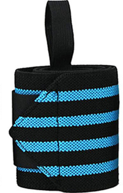 어코랄 4줄 스트라이프 벨크로 손목보호대, 블루, 1개