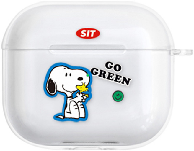 스누피 에어팟 3세대 투명 일체형 케이스, 모던타임