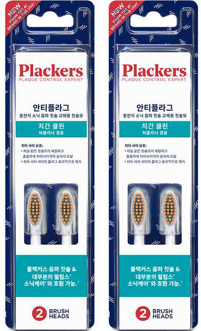 플랙커스 치간 클린 혀클리너 겸용 칫솔 2p, 리필모, 2개