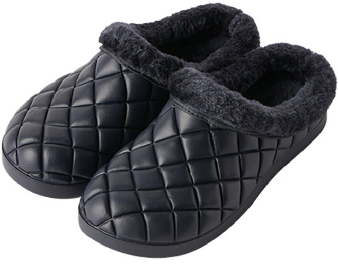 에이블팩토리 체크 쿠션 샌들 털슬리퍼