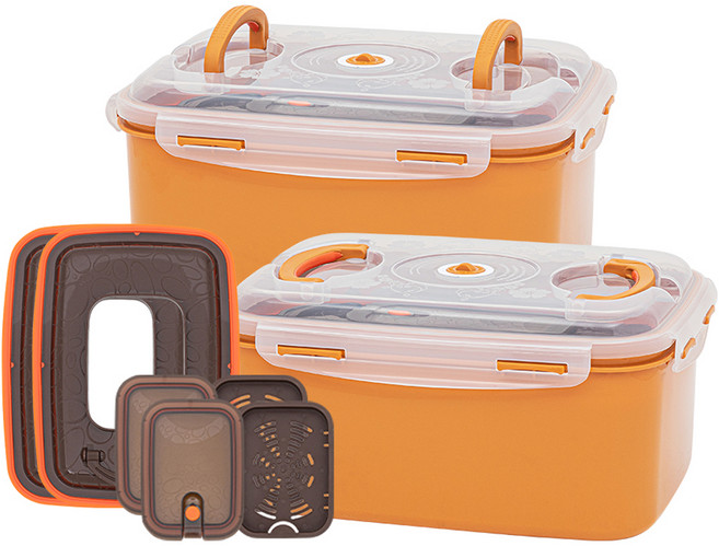 이지앤프리 황토누름독 스마트 김치통 + 2in1 누르미, 8L, 2개