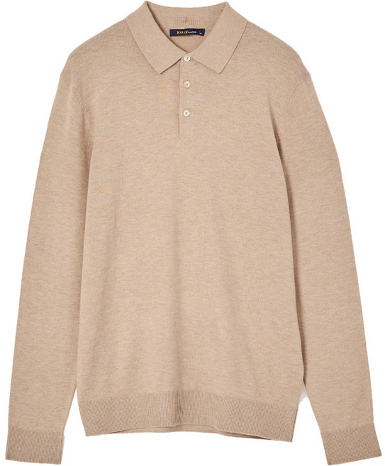 킨록 남성용 캐시미어 버튼카라 긴팔 니트