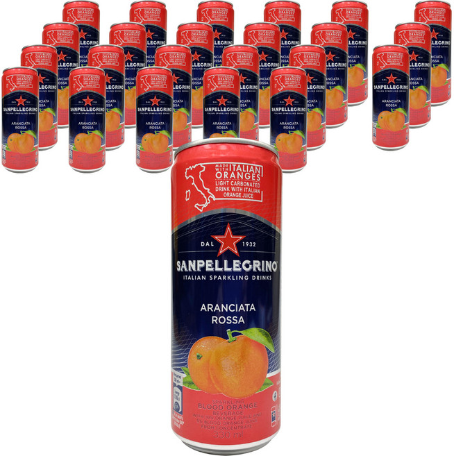 SANPELLEGRINO 聖沛黎洛 Aranciata Rossa血橙果汁氣泡飲, 330ml, 24罐