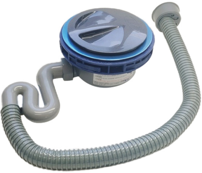 한샘 주방 코팅 배수구 세트 보급형 오버플로우 미포함, 그레이 + 블루 + 실버, 1세트