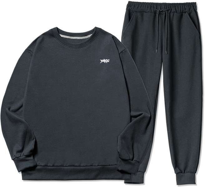 NSD 남성용 빅사이즈 브루클린 스몰로고 기모 맨투맨 조거트레이닝 상하의 세트