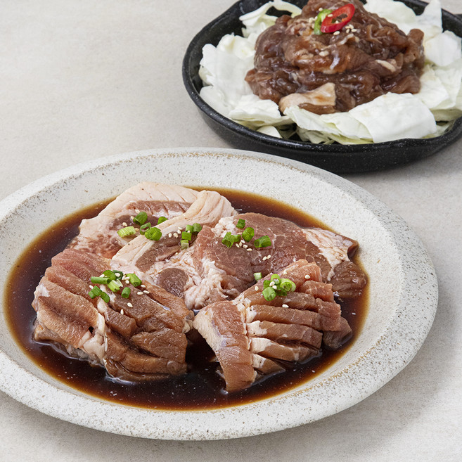 어제 버무린 신선한 칼집돼지왕구이와 불고기 한상, 1개, 900g