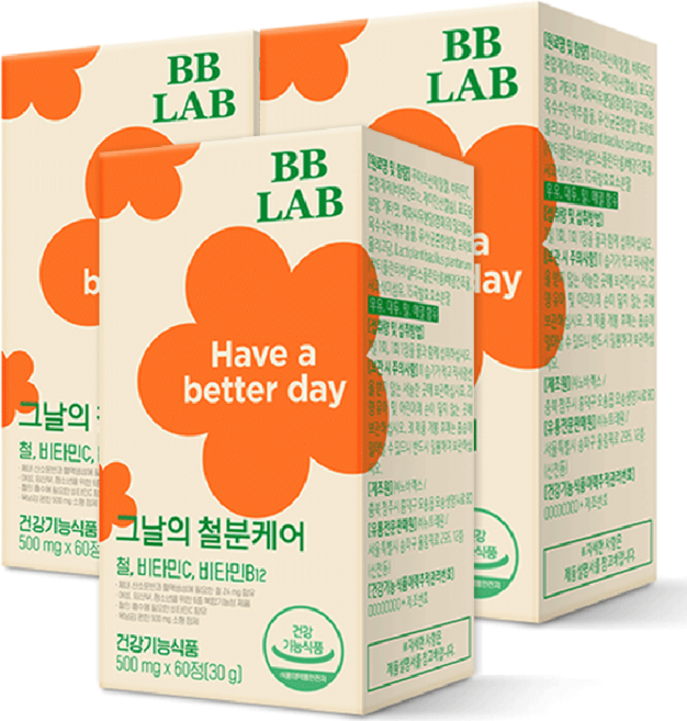 BB LAB 科研 日常鐵質維他命C&B補充錠, 60顆, 3盒
