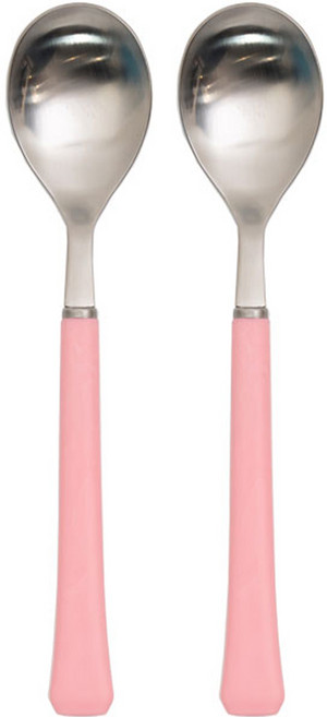 라온누리 아동용 블루밍 컬러 숟가락 2p, 단품, 소프트핑크