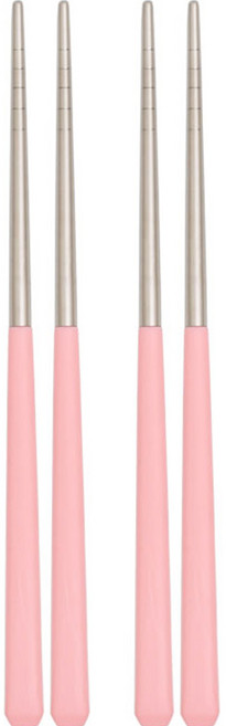 라온누리 아동용 블루밍 컬러 젓가락 2쌍, 단품, 소프트핑크