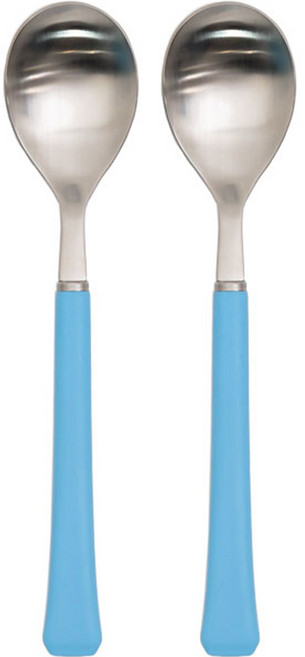 라온누리 아동용 블루밍 컬러 숟가락 2p, 단품, 스카이블루