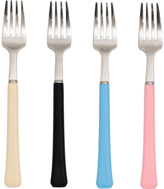 라온누리 아동용 블루밍 컬러 포크 4p, 단품, 아이보리, 블랙, 소프트핑크, 스카이블루