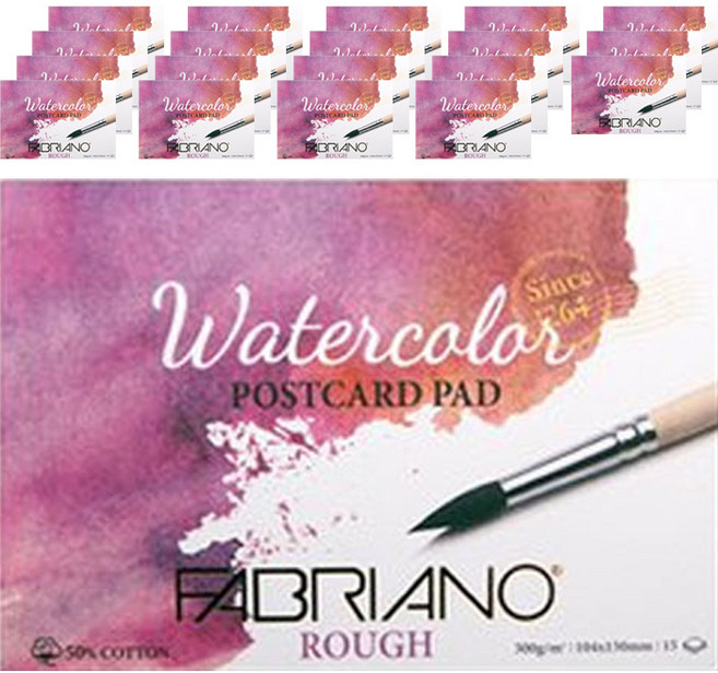 파브리아노 워터칼라 포스트 카드 수채화 300g 엽서 패드형 황목 PC01 A6, 20개