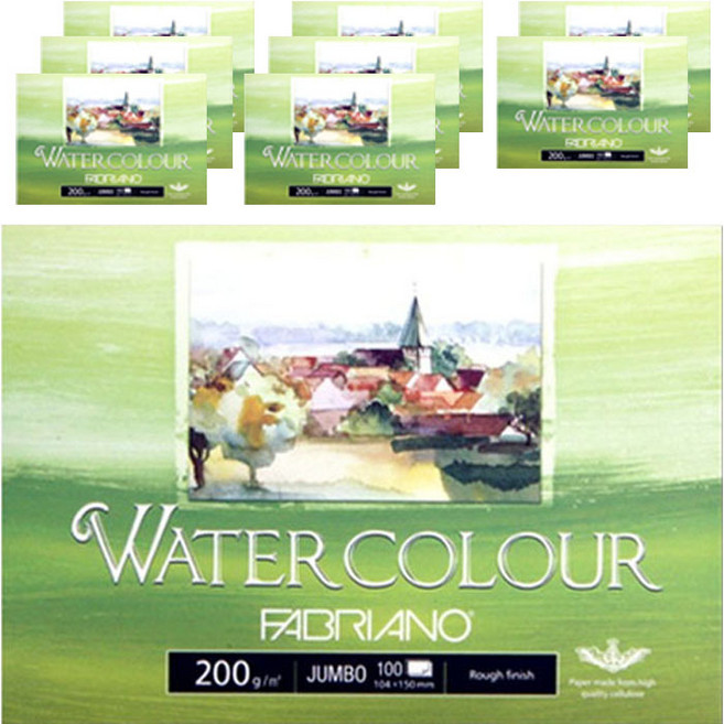 파브리아노 워터칼라 포스트 카드 수채화 200g 엽서 패드형 점보 PC06 A6, 8개